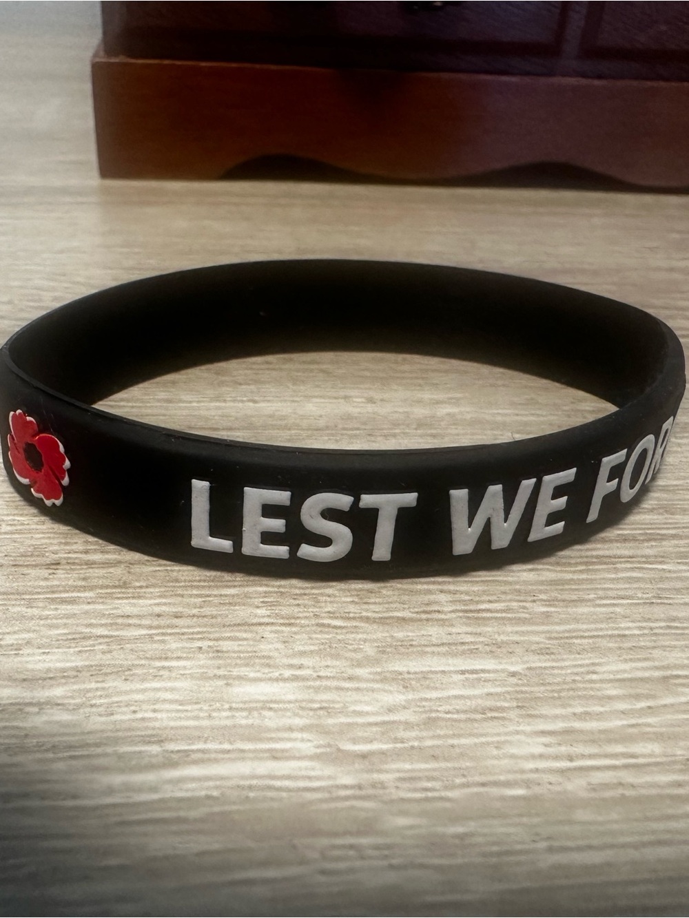 Lest We Forget Black Silicone Remembrance Bracelet